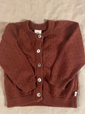 Müsli Organic Cotton Baby Cardigan in Rust Brown NWOT